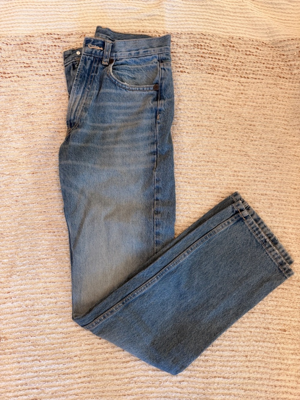 Zara Women's Straight Leg Blue Denim Jeans